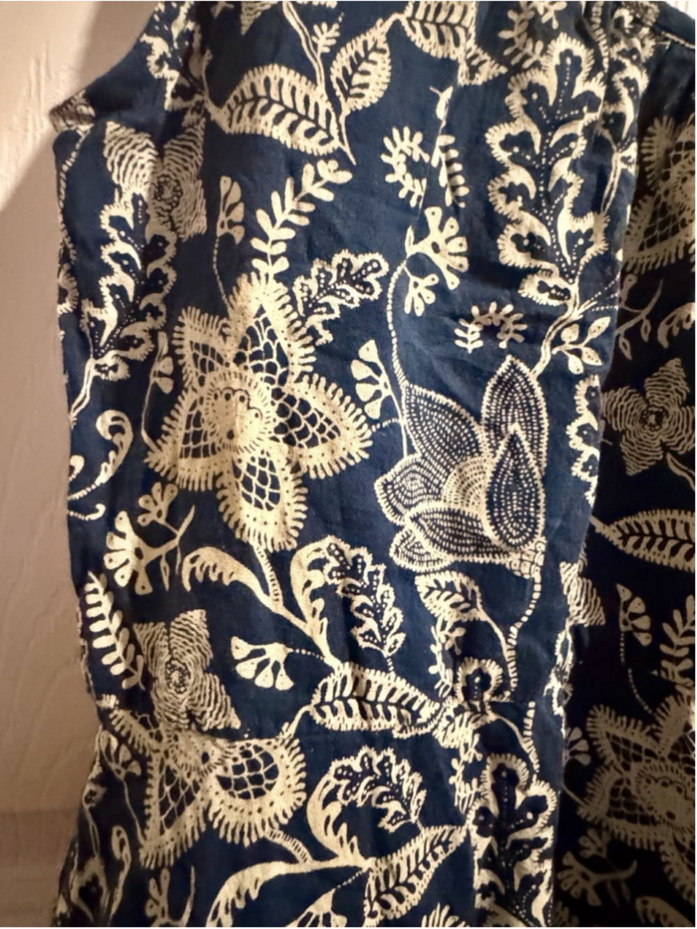 Roller Rabbit POM Dakota Dress XS Navy Floral Boho Midi Adjustable Strap Cotton - Picture 4 of 11